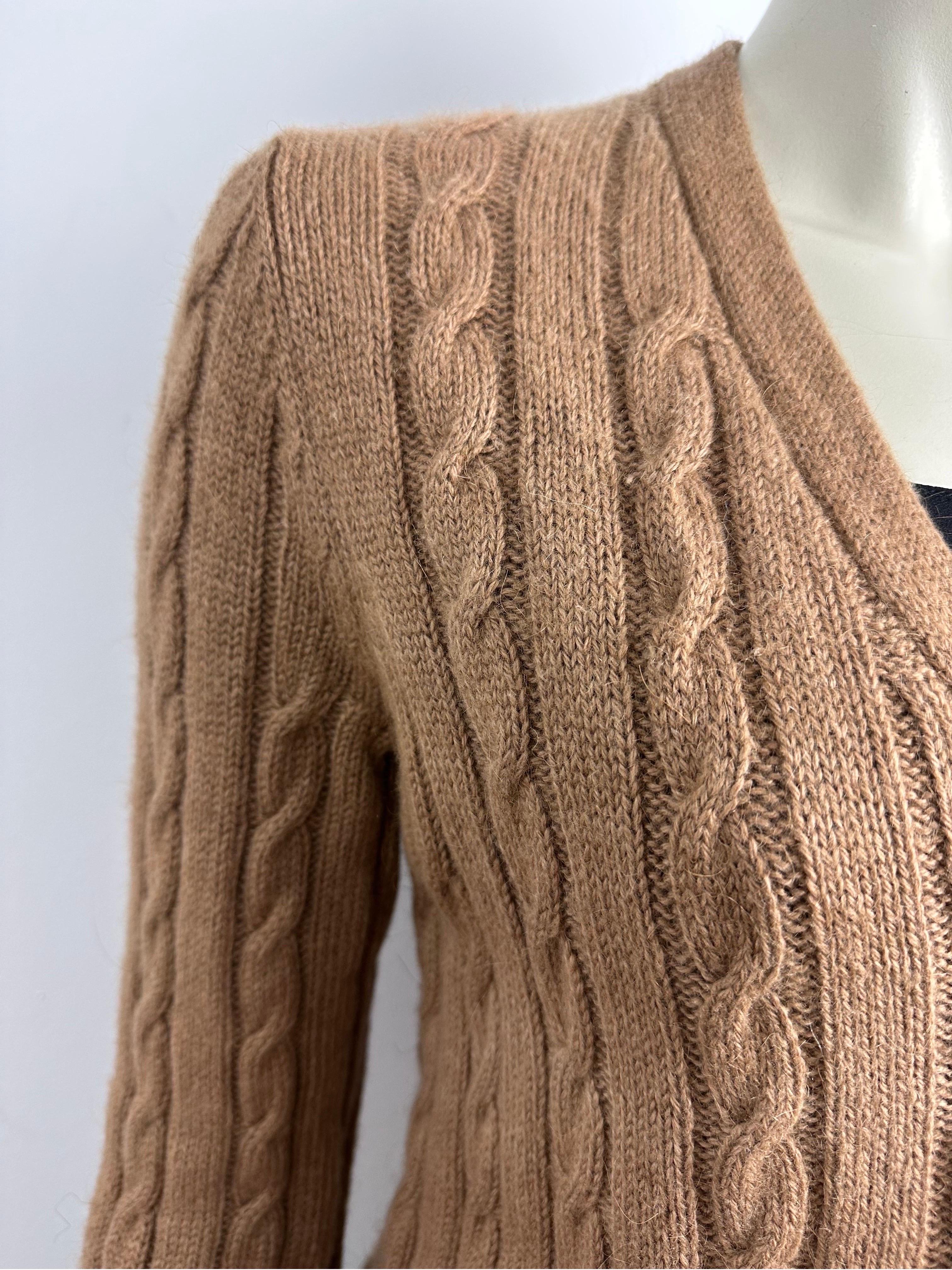 YSL Yves saint Laurent 1970 cardigan in camel wool For Sale 1