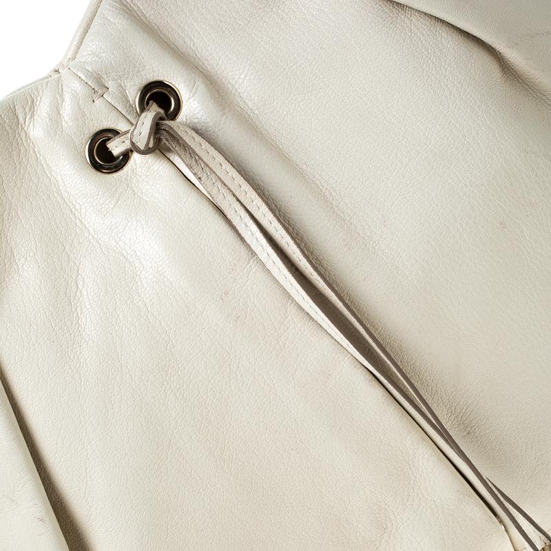 YSL Yves Saint Laurent Borsa a tracolla Mombasa in pelle beige Rive Gauche 5