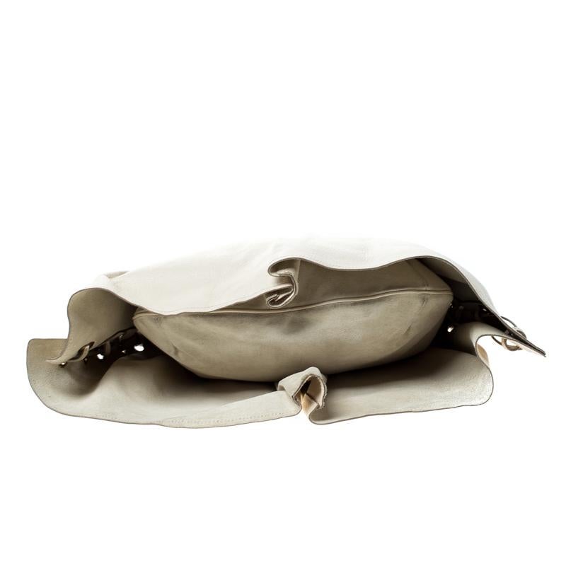 Donna YSL Yves Saint Laurent Borsa a tracolla Mombasa in pelle beige Rive Gauche