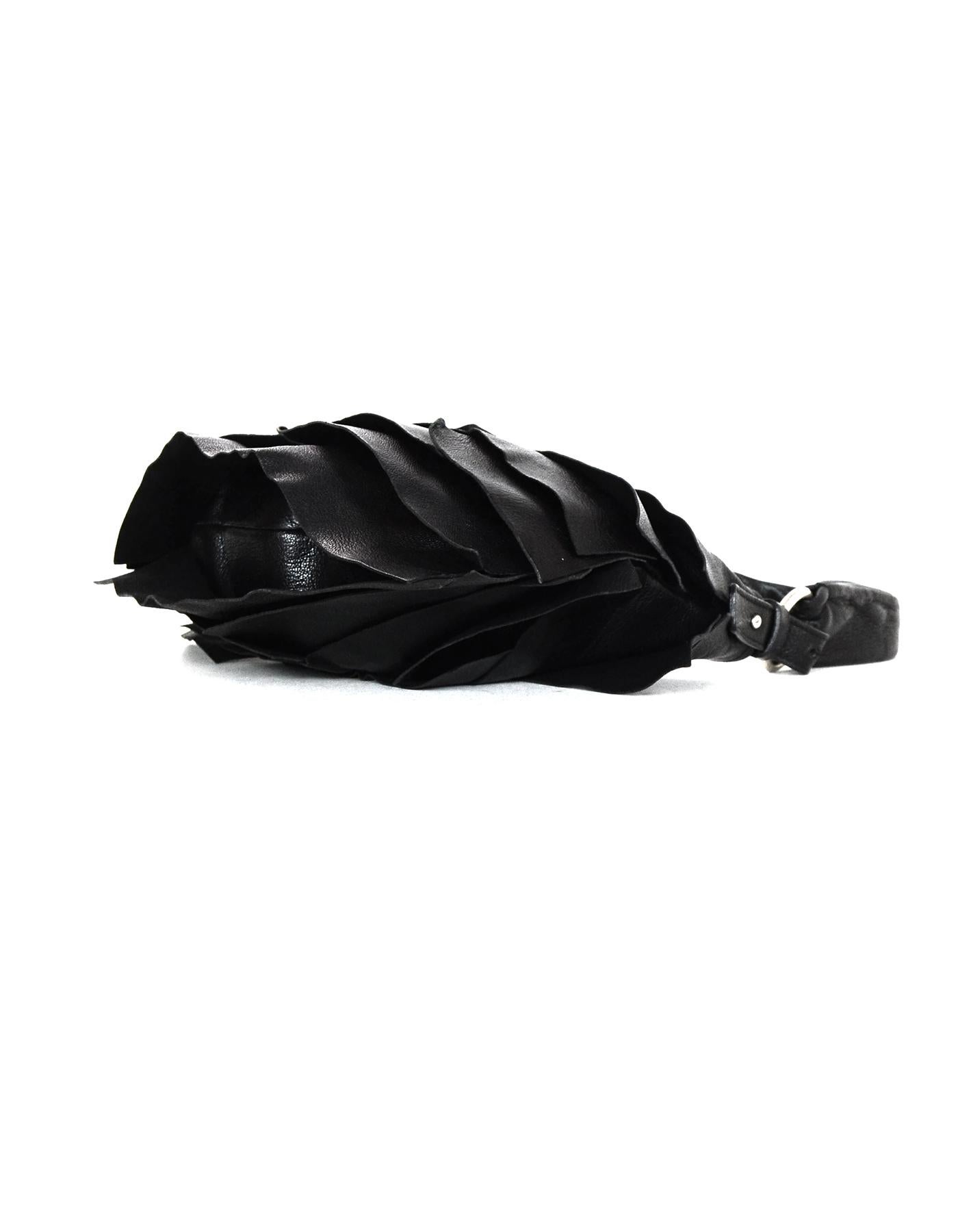 black ruffle purse