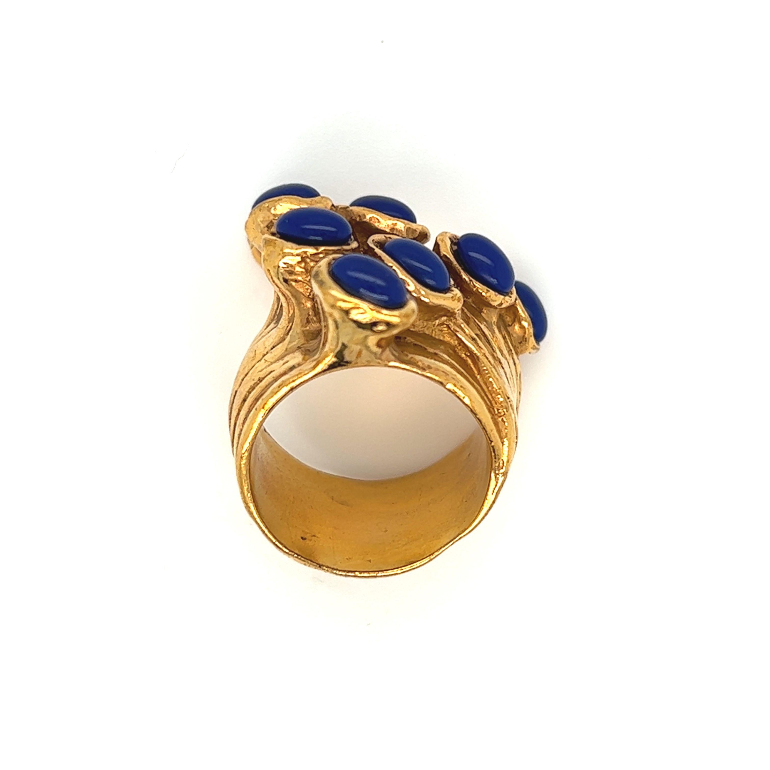 Modern YSL Yves Saint Laurent Blue Arty Dots Ring For Sale