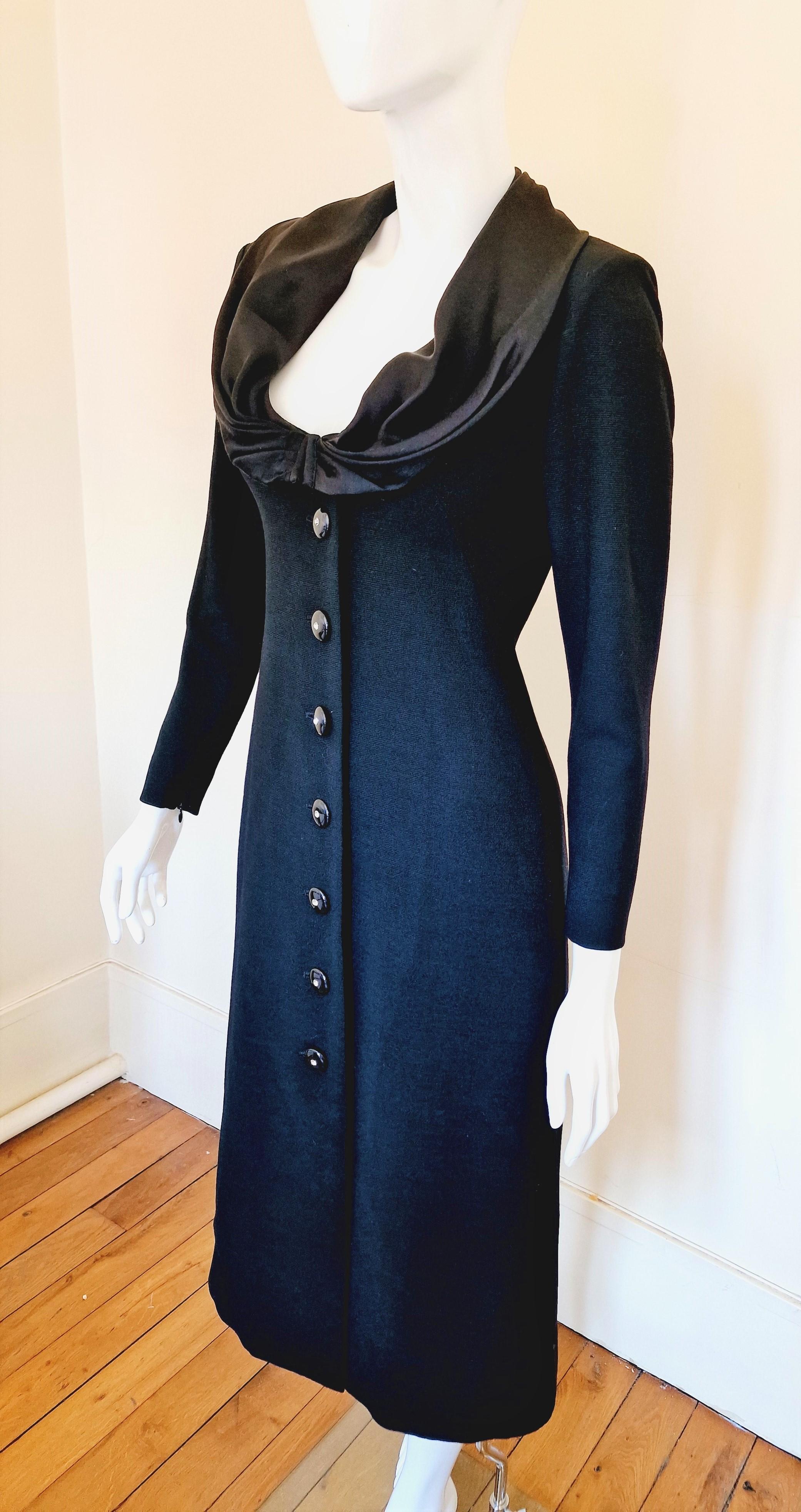 Black YSL Yves Saint Laurent Bustier Rive Gauche Runway Couture Coat Maxi Dress For Sale
