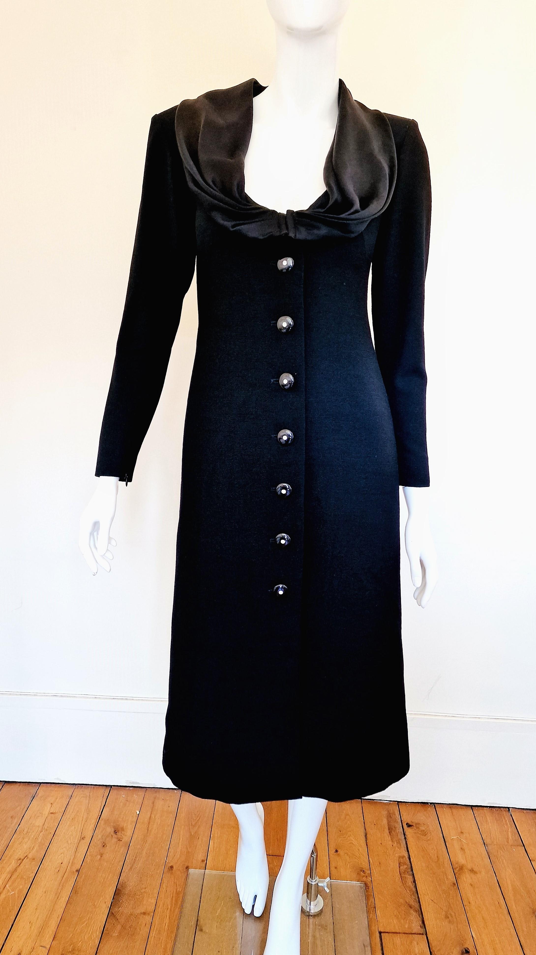 Women's YSL Yves Saint Laurent Bustier Rive Gauche Runway Couture Coat Maxi Dress For Sale