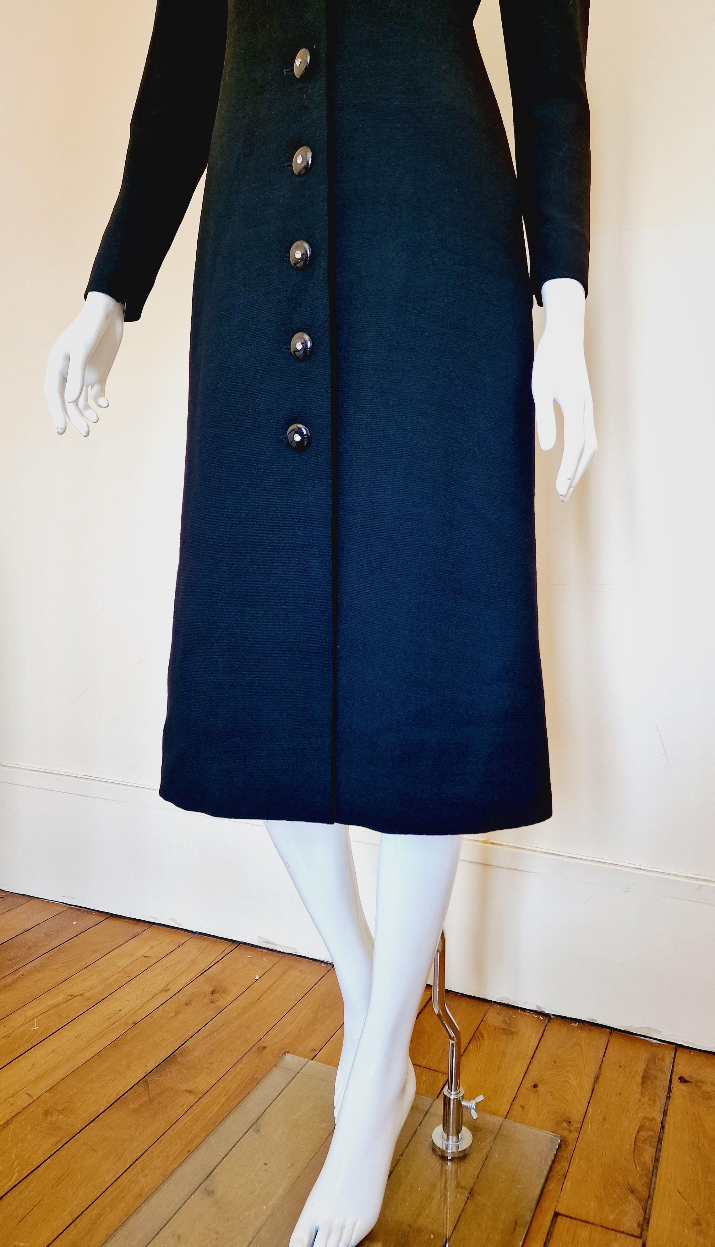 YSL Yves Saint Laurent Bustier Rive Gauche Runway Couture Coat Maxi Dress For Sale 3