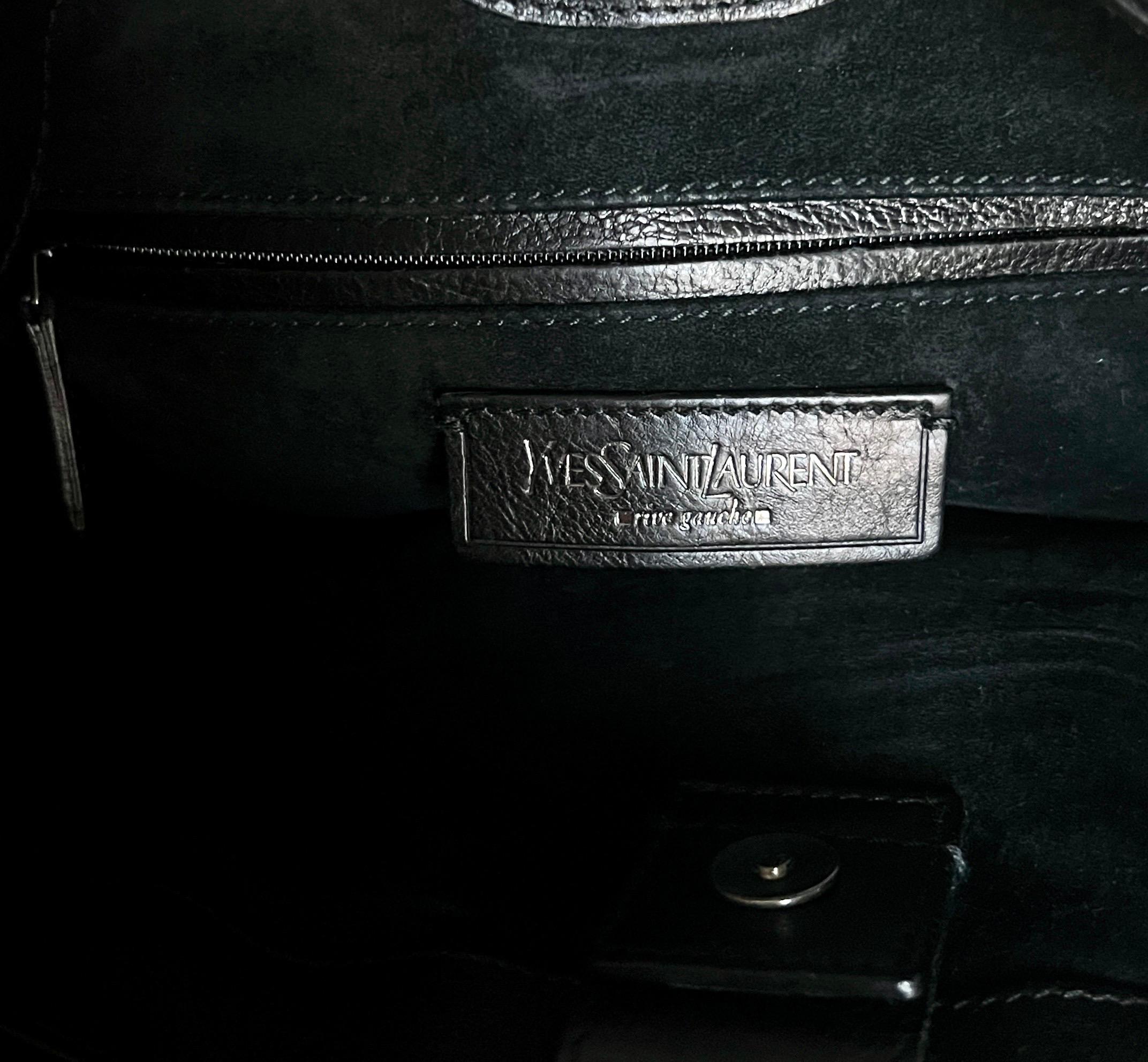 YSL Yves Saint Laurent by Tom Ford 2002 Black XL Mombasa Suede Shoulder Hand Bag 5