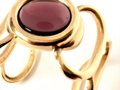 YSL Yves Saint Laurent Cuff Bracelet with Purple Stone