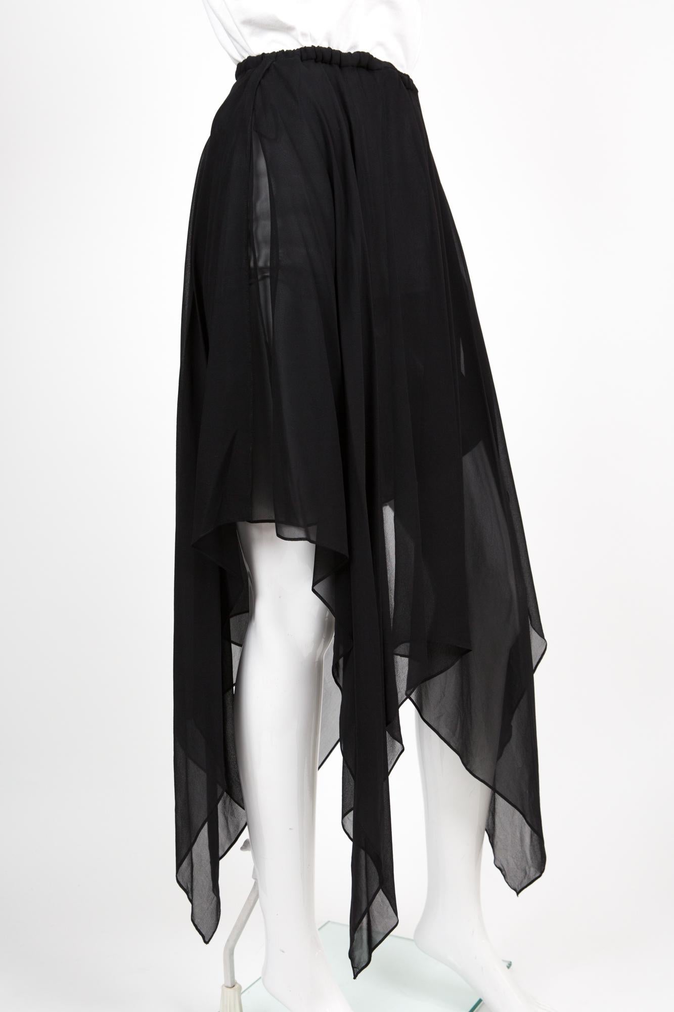 Women's YSL Yves Saint Laurent Evening Black Silk Skirt For Sale