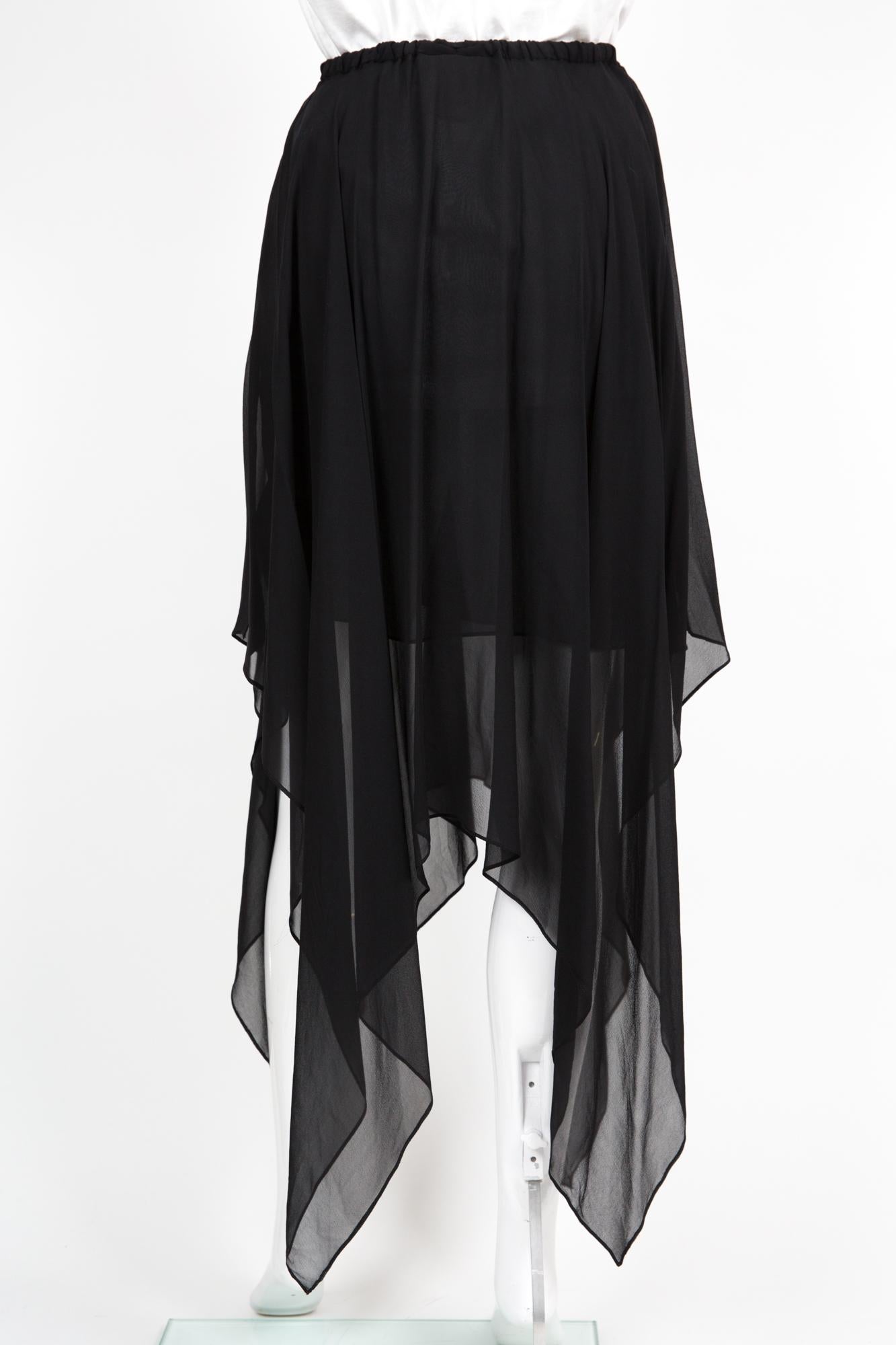 YSL Yves Saint Laurent Evening Black Silk Skirt For Sale 1