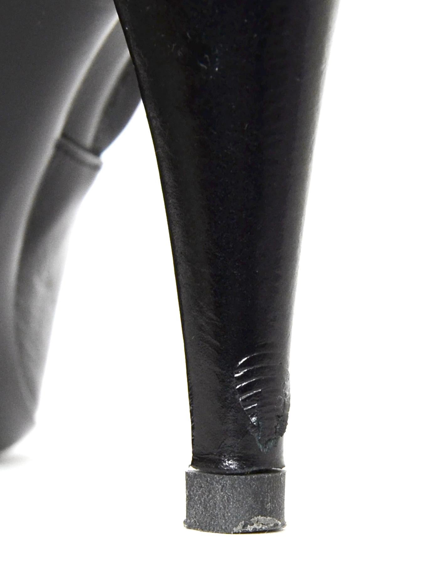 Women's YSL Yves Saint Laurent Fetish Black Leather Ankle Boot Sz 40