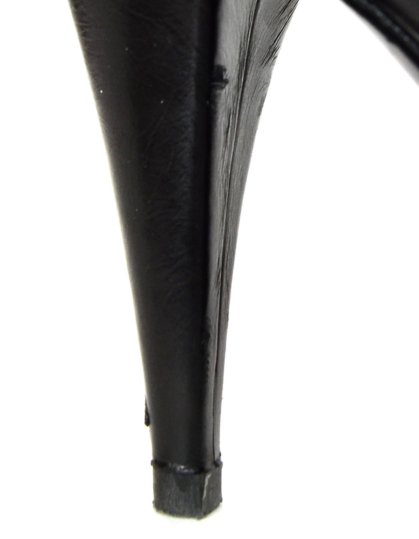 YSL Yves Saint Laurent Fetish Black Leather Ankle Boot Sz 40 1