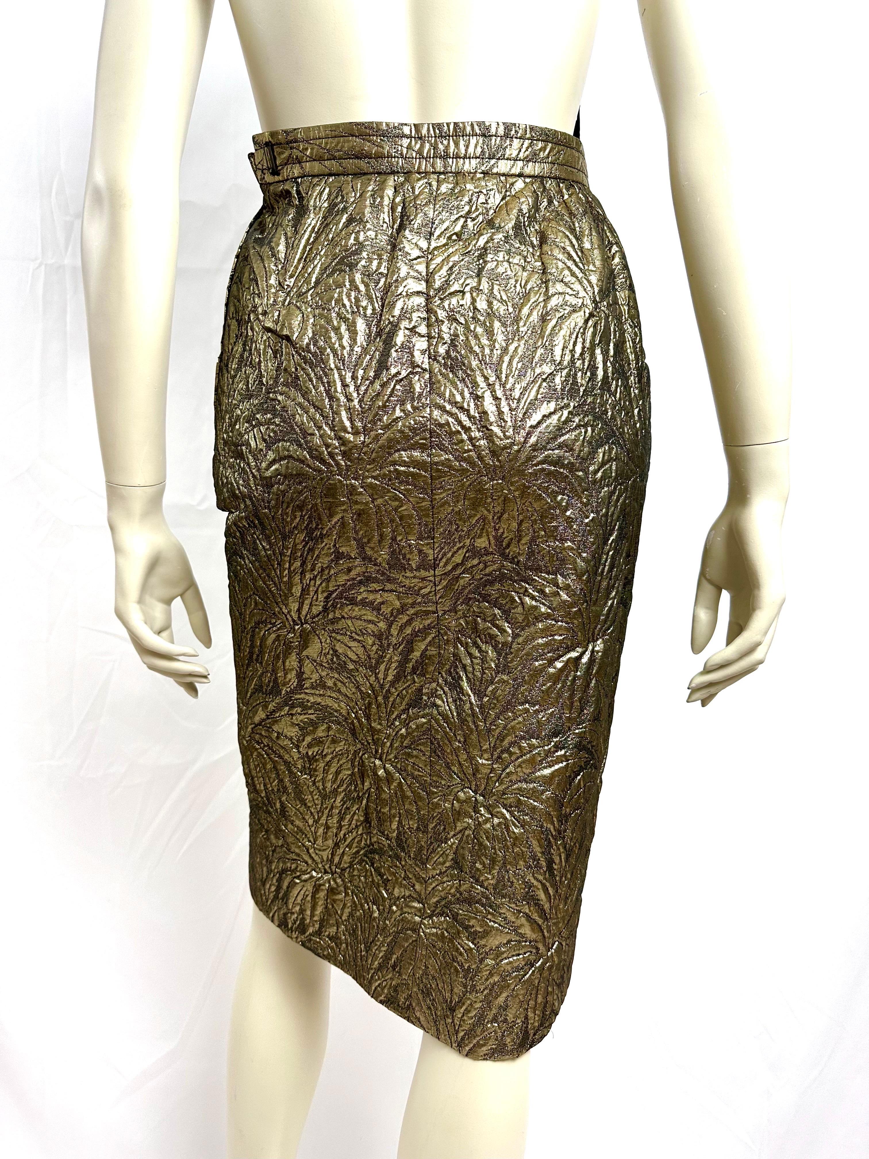 YSL Yves saint Laurent gold brocade skirt suit F/W 86 For Sale 9