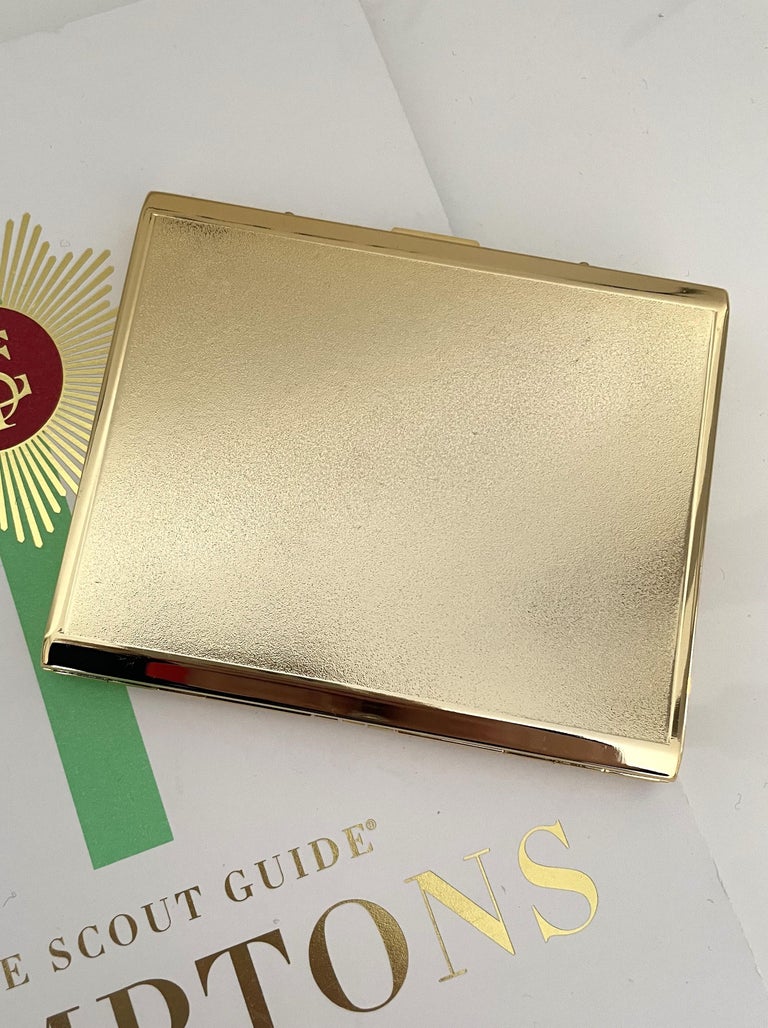 YSL Yves Saint Laurent Gold Plated Retro Black Red Cigarette Case at  1stDibs
