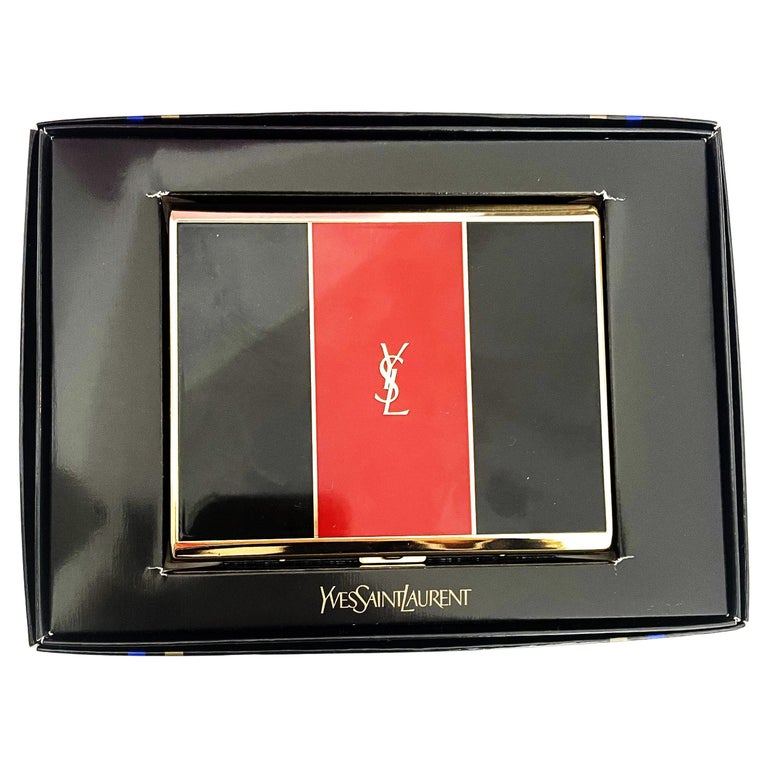 saint laurent cigarettes price YSL Yves Saint Laurent Gold Plated Retro Black Red Cigarette Case at  1stDibs