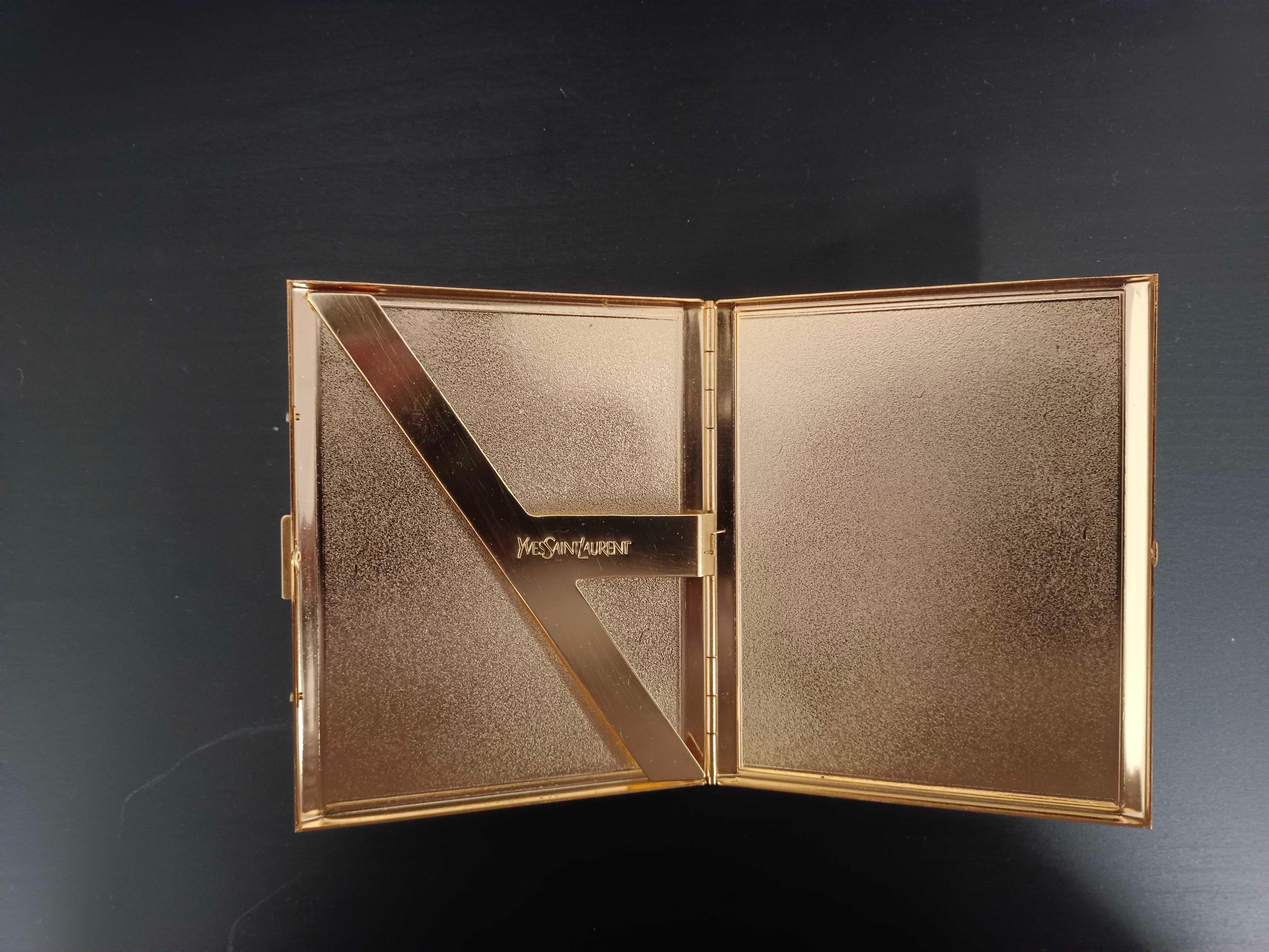 “YSL” Yves Saint Laurent Gold Plated Retro Cigarette Case In Excellent Condition In New York, NY