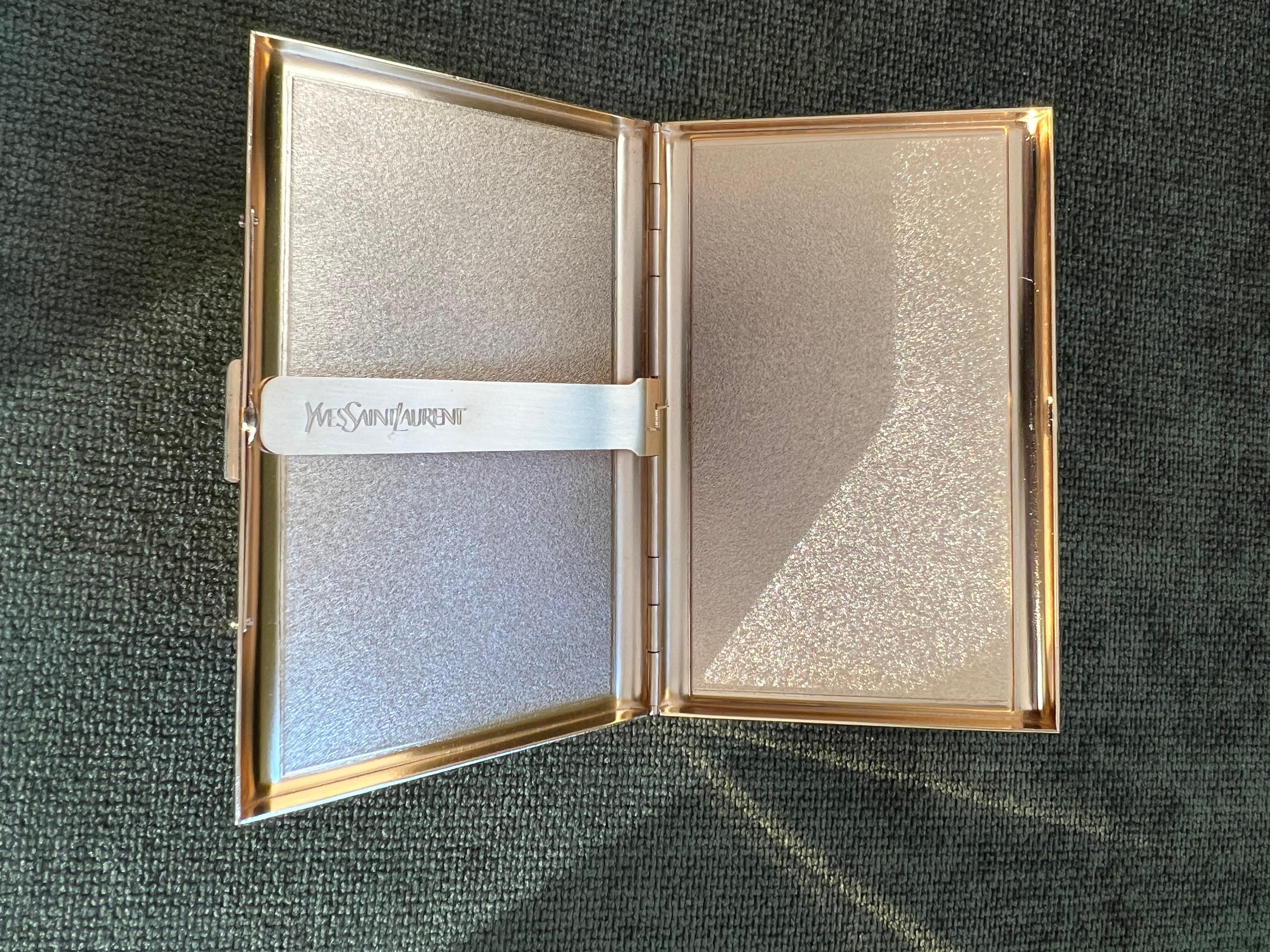 Women's or Men's “YSL” Yves Saint Laurent Gold Plated Retro Cigarette Case For Sale
