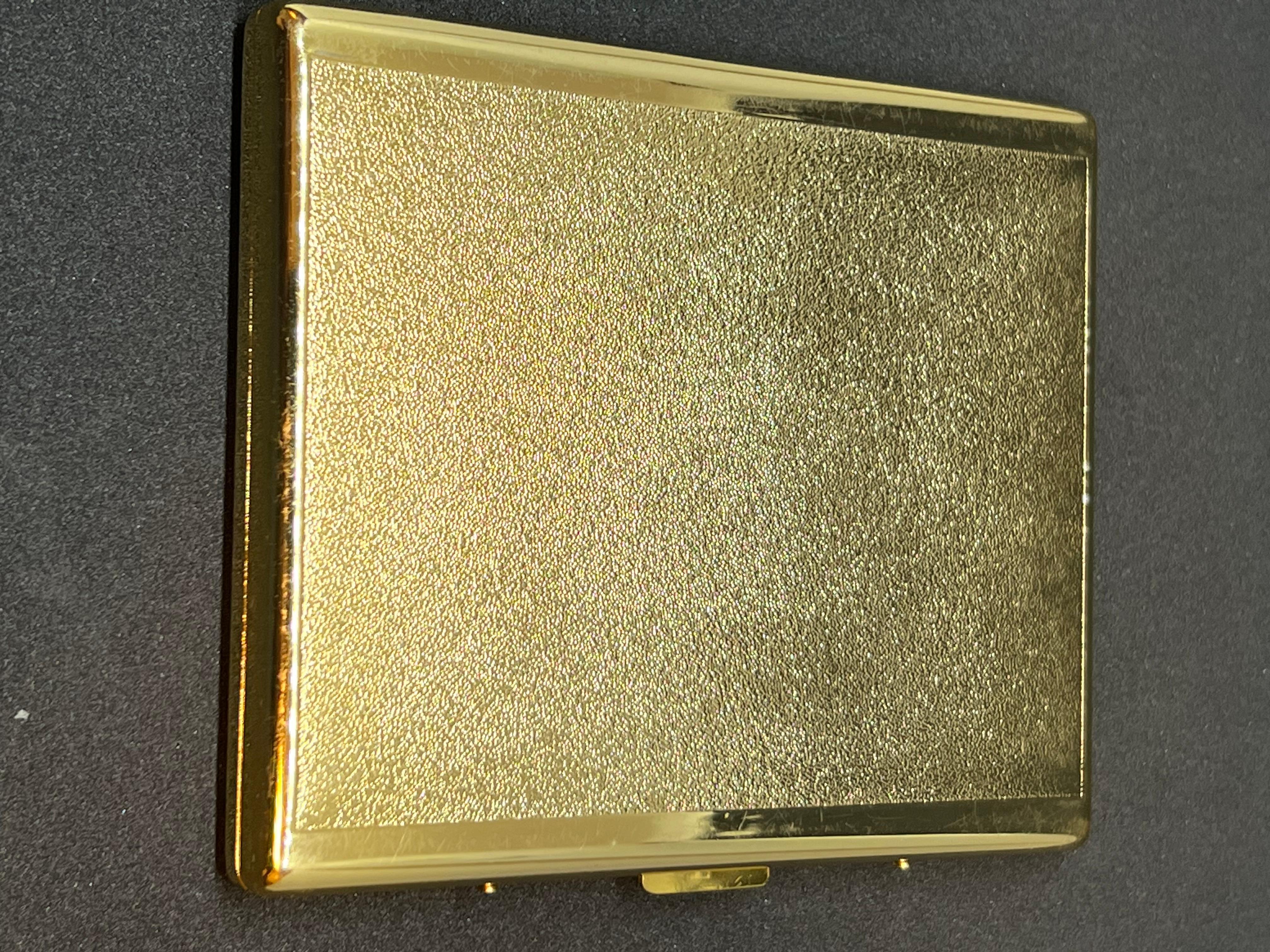“YSL” Yves Saint Laurent Gold Plated Retro “Jungle” Cigarette Case In Excellent Condition For Sale In New York, NY