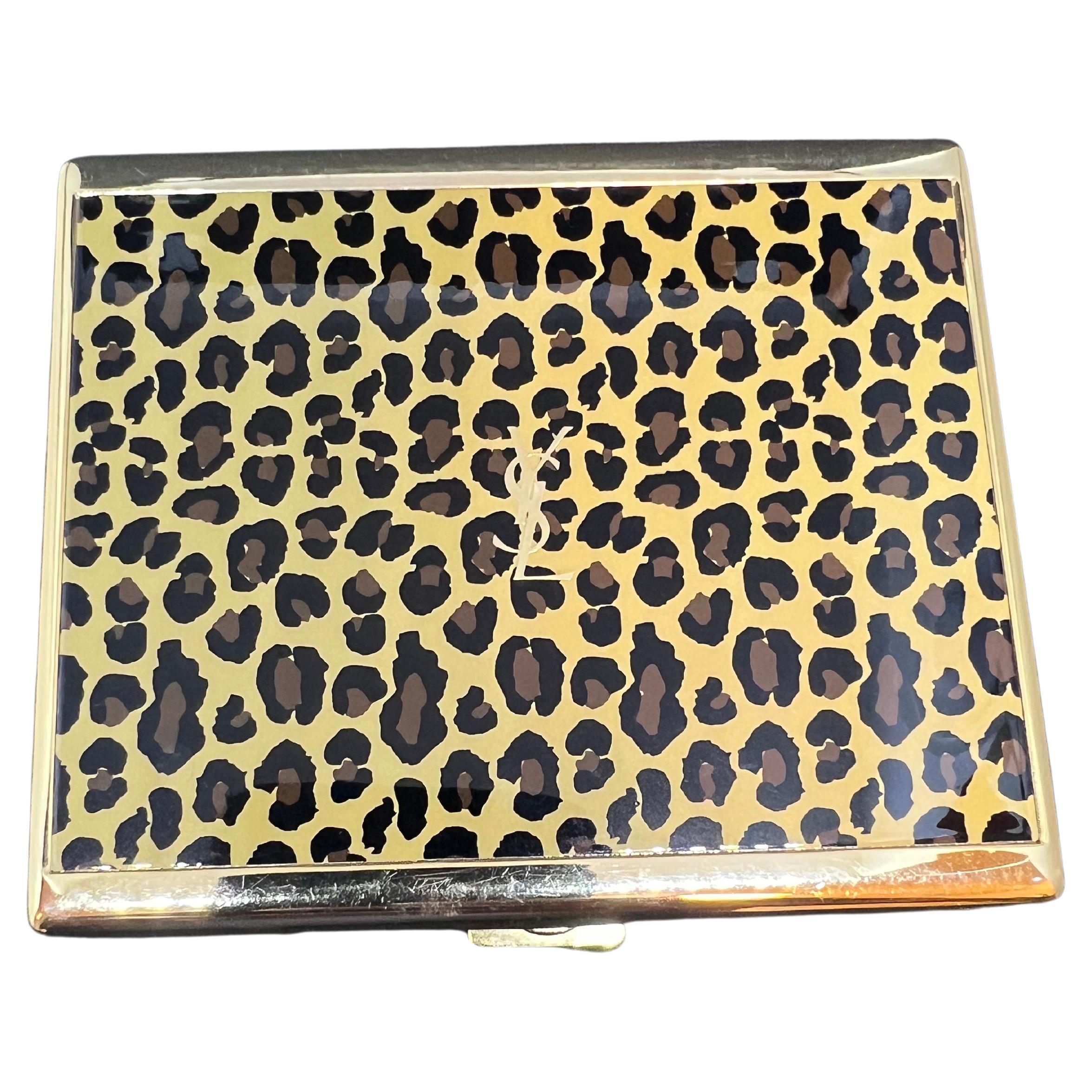 “YSL” Yves Saint Laurent Gold Plated Retro “Jungle” Cigarette Case For Sale