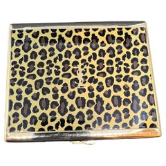 “YSL” Yves Saint Laurent Gold Plated Used “Jungle” Cigarette Case