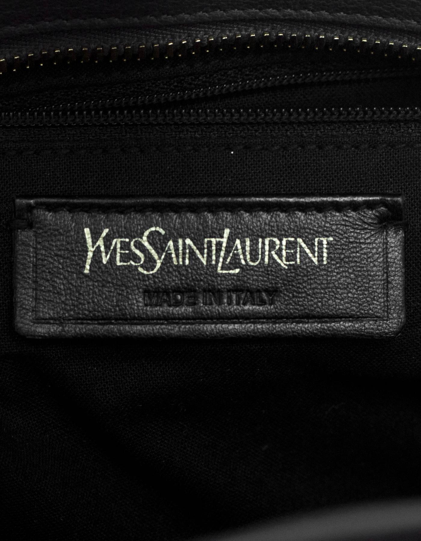 YSL Yves Saint Laurent Grey Leather Small Cabas ChYc Satchel Bag 3