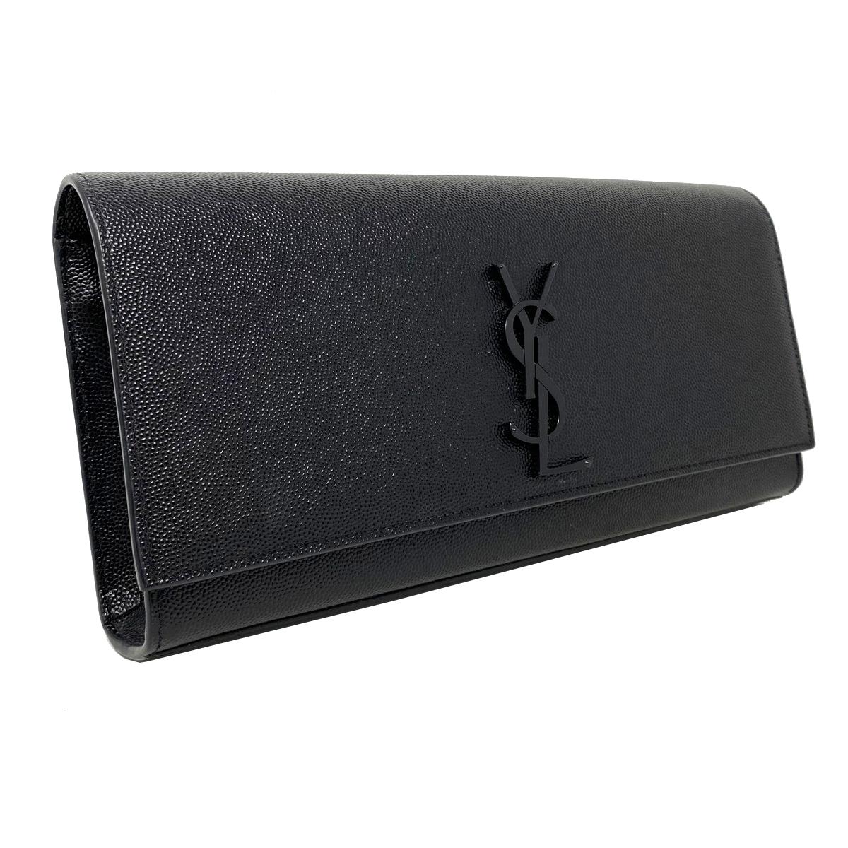 Company-Yves Saint Laurent 
Model- Kate Leather Clutch 
Color-Black  
Date Code-PTR230791216
Material-Pebbled leather clutch 
Measurements-9.5