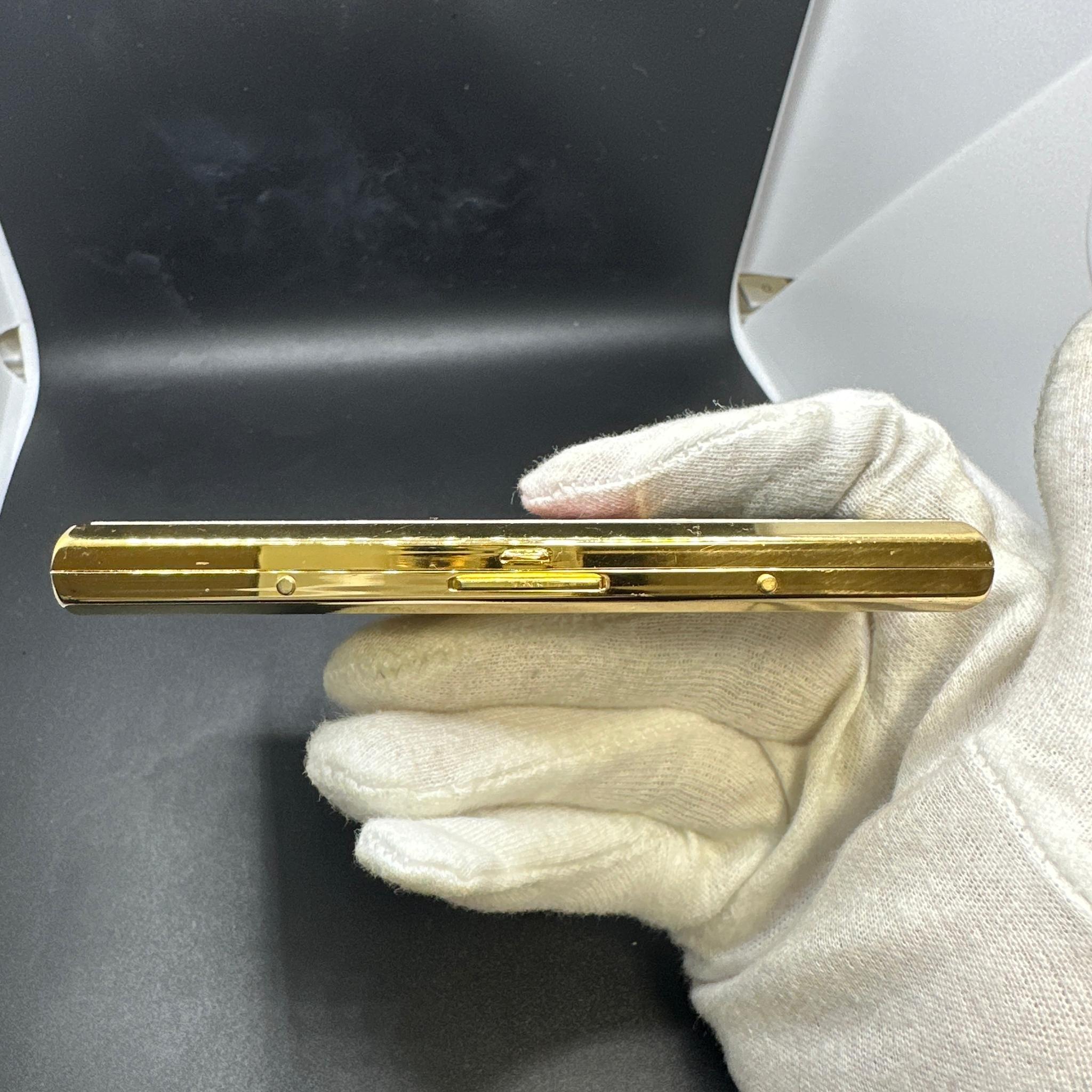 “YSL” Yves Saint Laurent Large Gold Plated Retro Cigarette Case 1