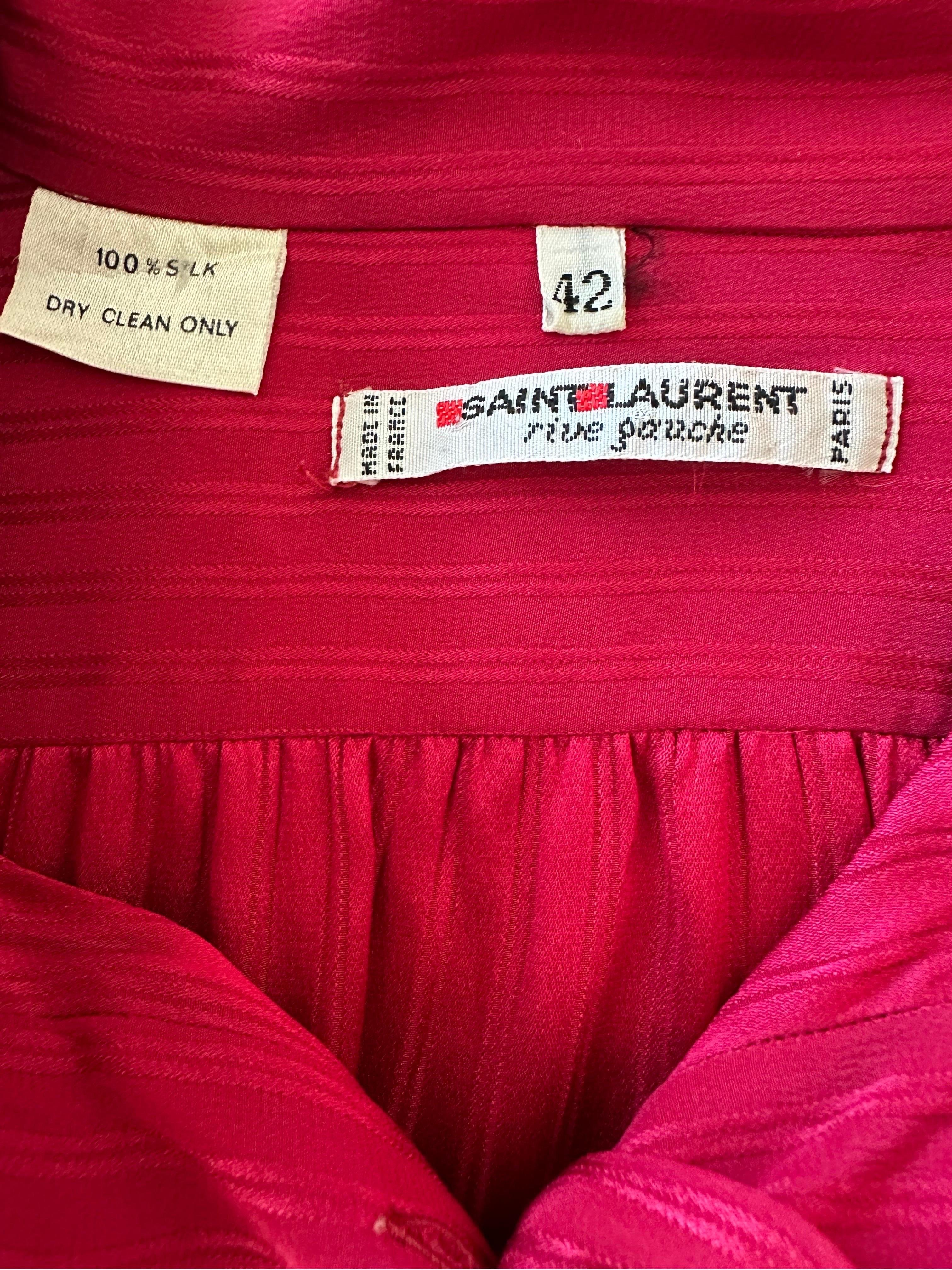 YSL Yves saint Laurent lavalliere Bluse aus roter Seide  im Angebot 5