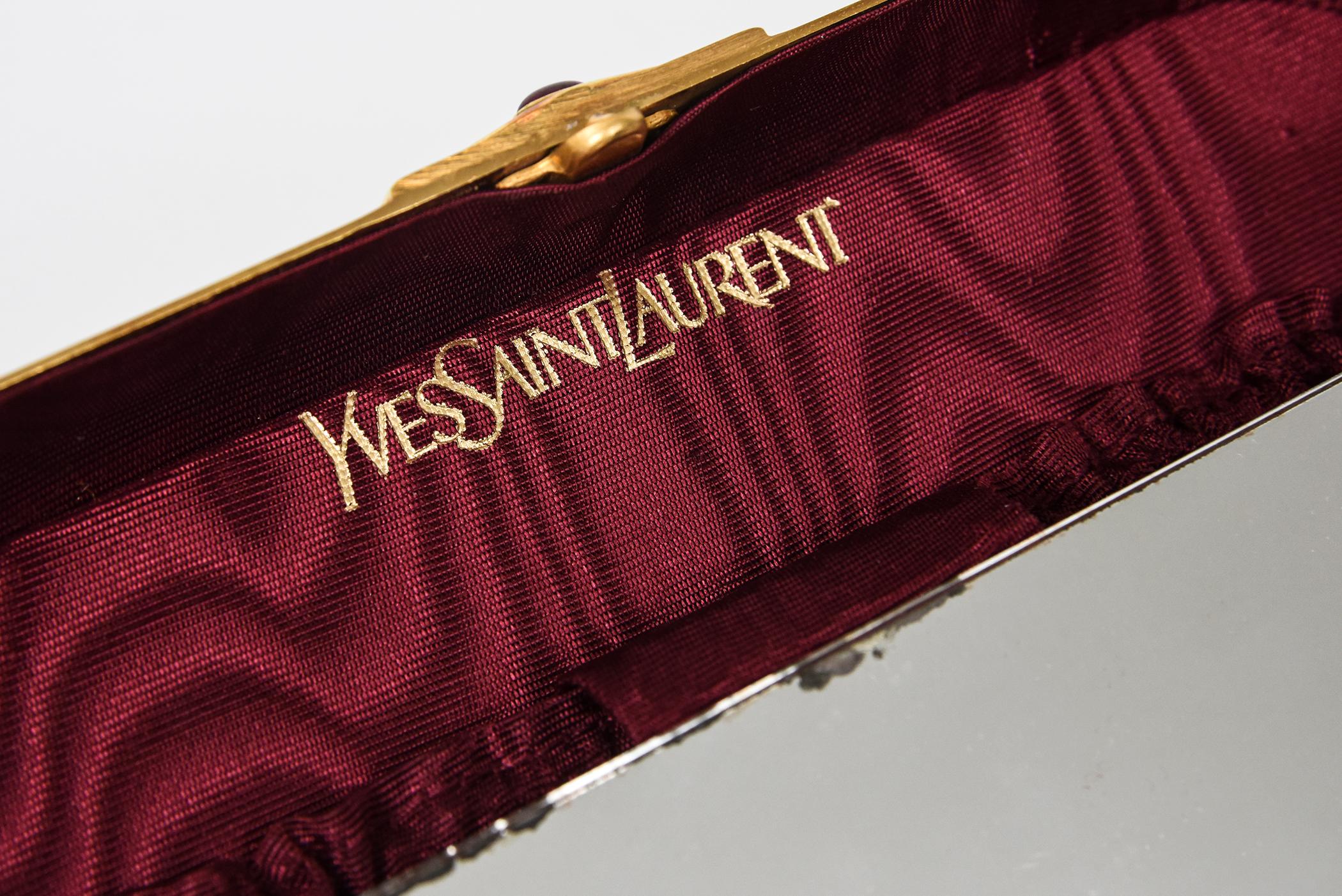 YSL Yves Saint Laurent Minaudière Gold Clutch Evening Bag Circa 1980s 4
