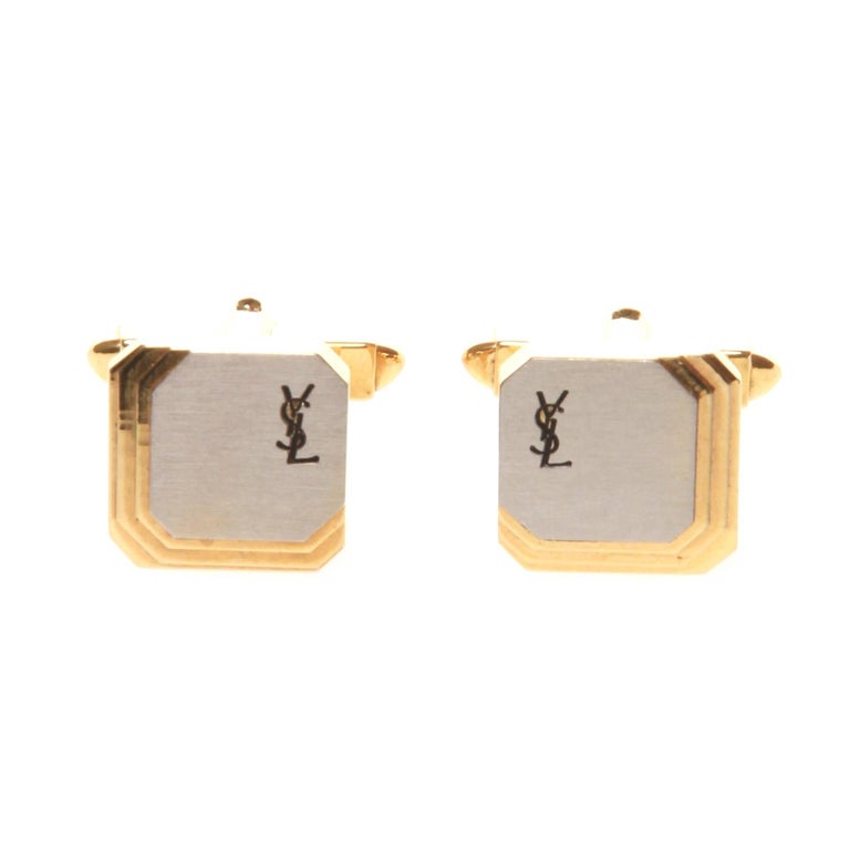 YSL Yves Saint Laurent Monogram Cufflinks at 1stDibs ysl cufflinks
