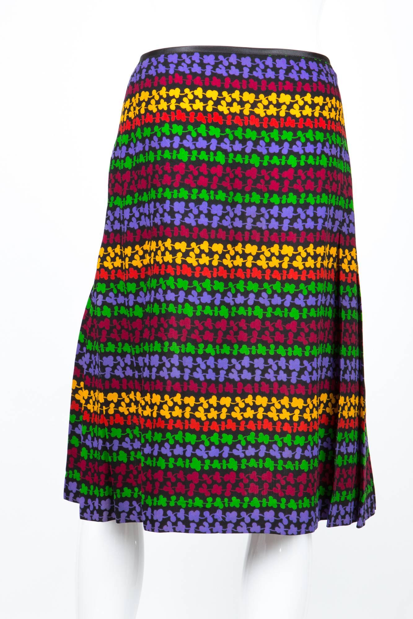 Women's YSL Yves Saint Laurent Multicoloured Wool Skirt For Sale