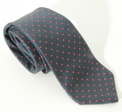 YSL Yves Saint Laurent Corbata Hombre Seda Azul y Roja Diseño Abstracto