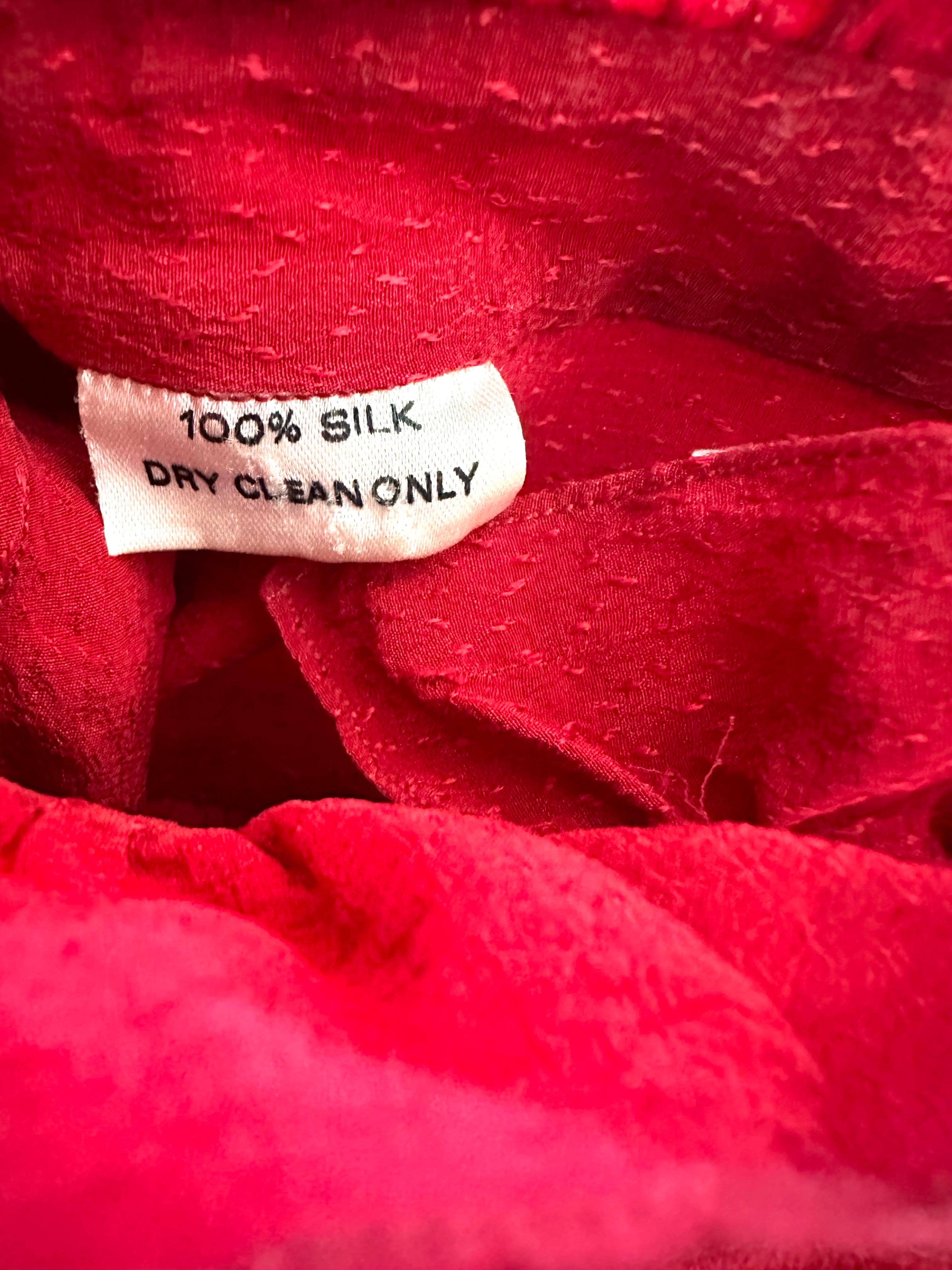 YSL Yves saint Laurent Red silk Blouse  For Sale 7