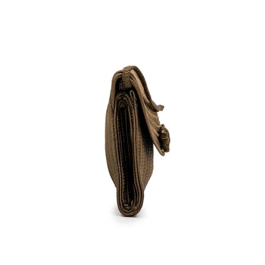 Brown YSL YVES SAINT LAURENT Rive Gauche Mini Bag in Bronze Color Fabric