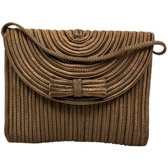 YSL YVES SAINT LAURENT Rive Gauche Mini Bag in Bronze Color Fabric