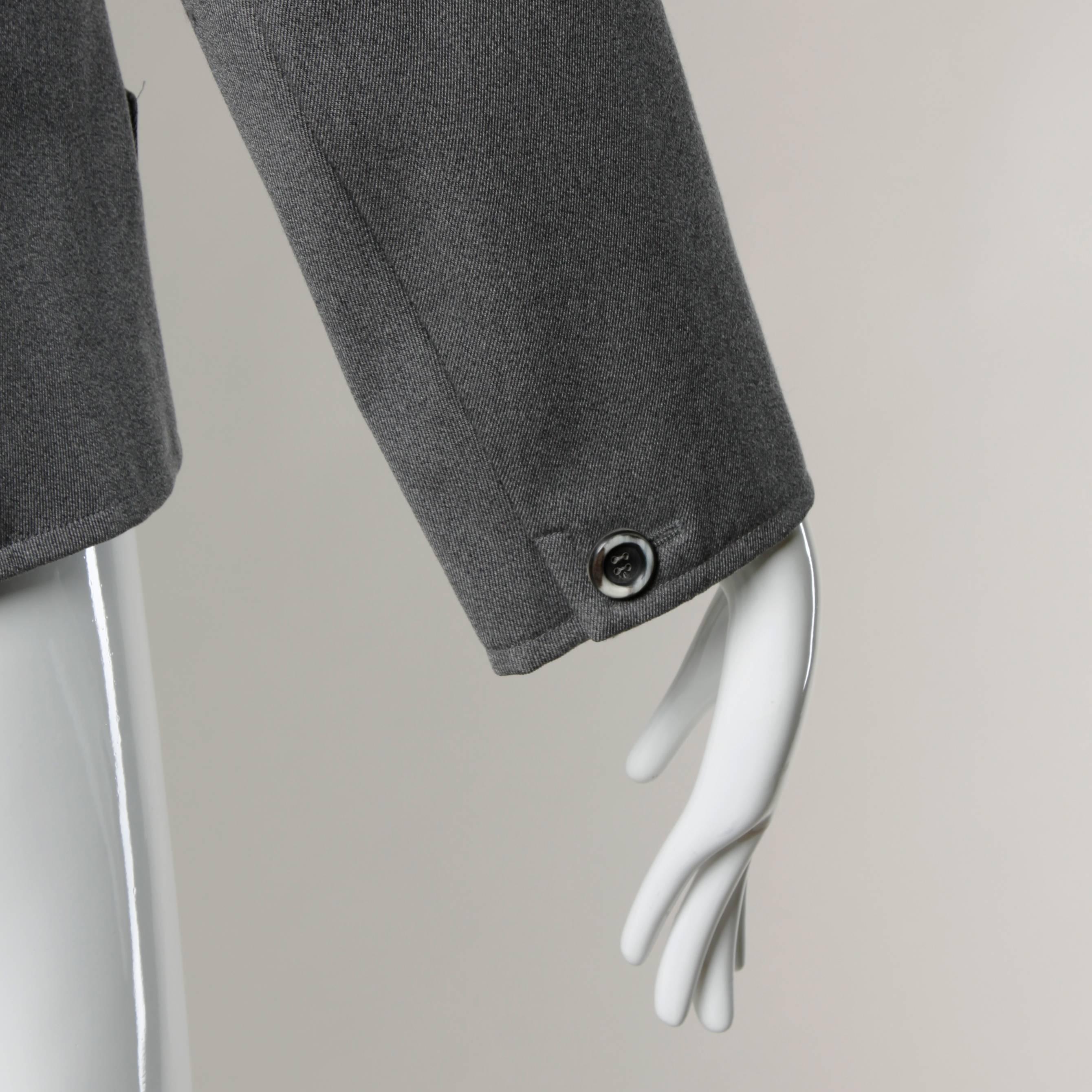 YSL Yves Saint Laurent Rive Gauche Vintage Gray Wool Blazer Jacket For Sale 3
