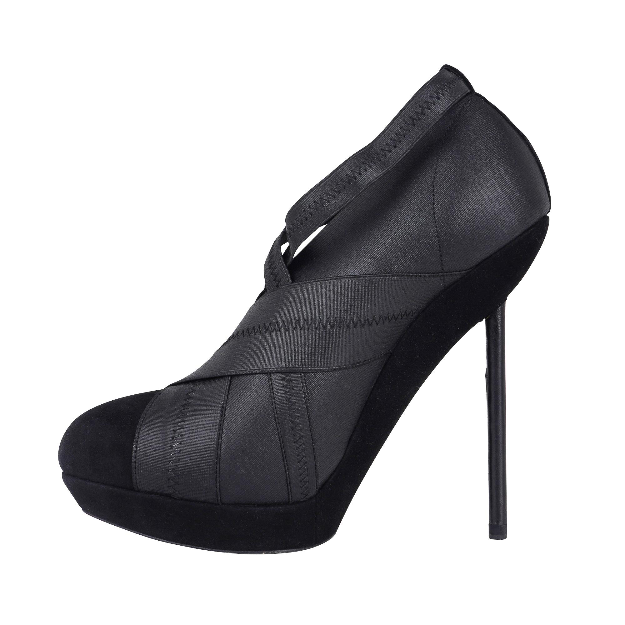 YSL Yves Saint Laurent Shoe Platform Bandage and Suede Stiletto Shootie ...