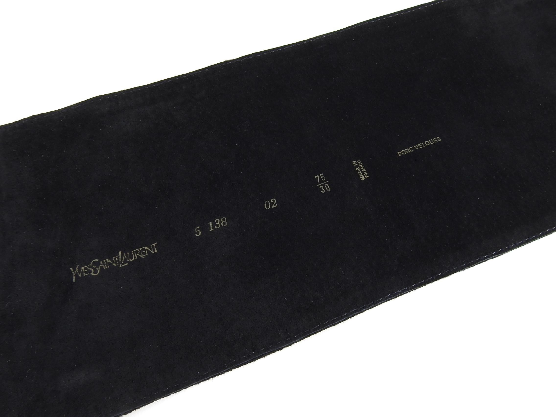 YSL Yves Saint Laurent Vintage Black Suede Fringe Belt Scarf For Sale 1
