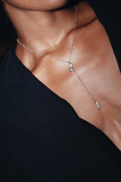 Ysra Molten Crystal Drop Lariat Halskette 14K Gold-gefüllt