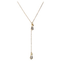 Ysra Molten Crystal Drop Lariat Halskette 14K Gold-gefüllt