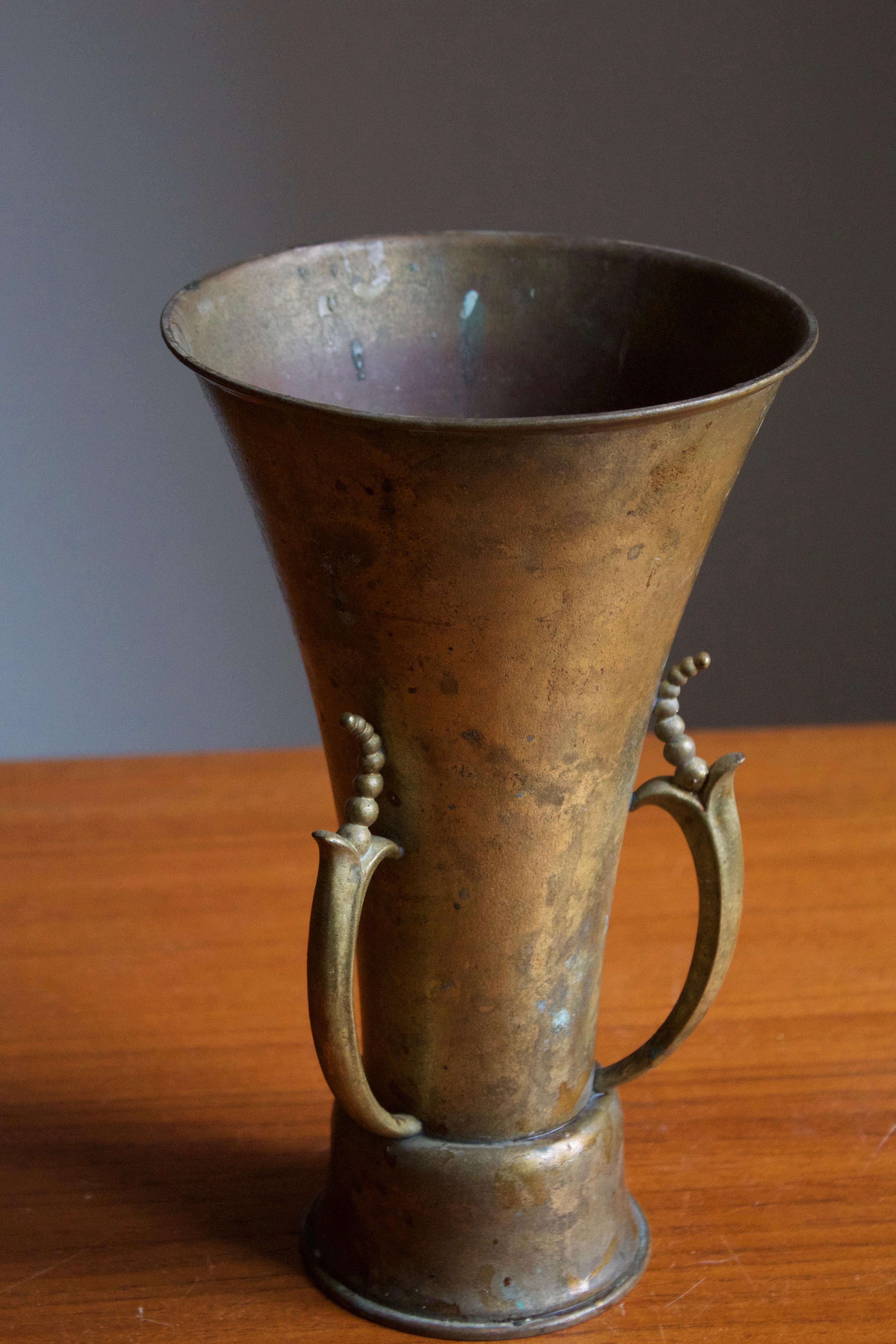 Swedish Ystad Brons, Vase, Bronze, Ystad Sweden, 1940s