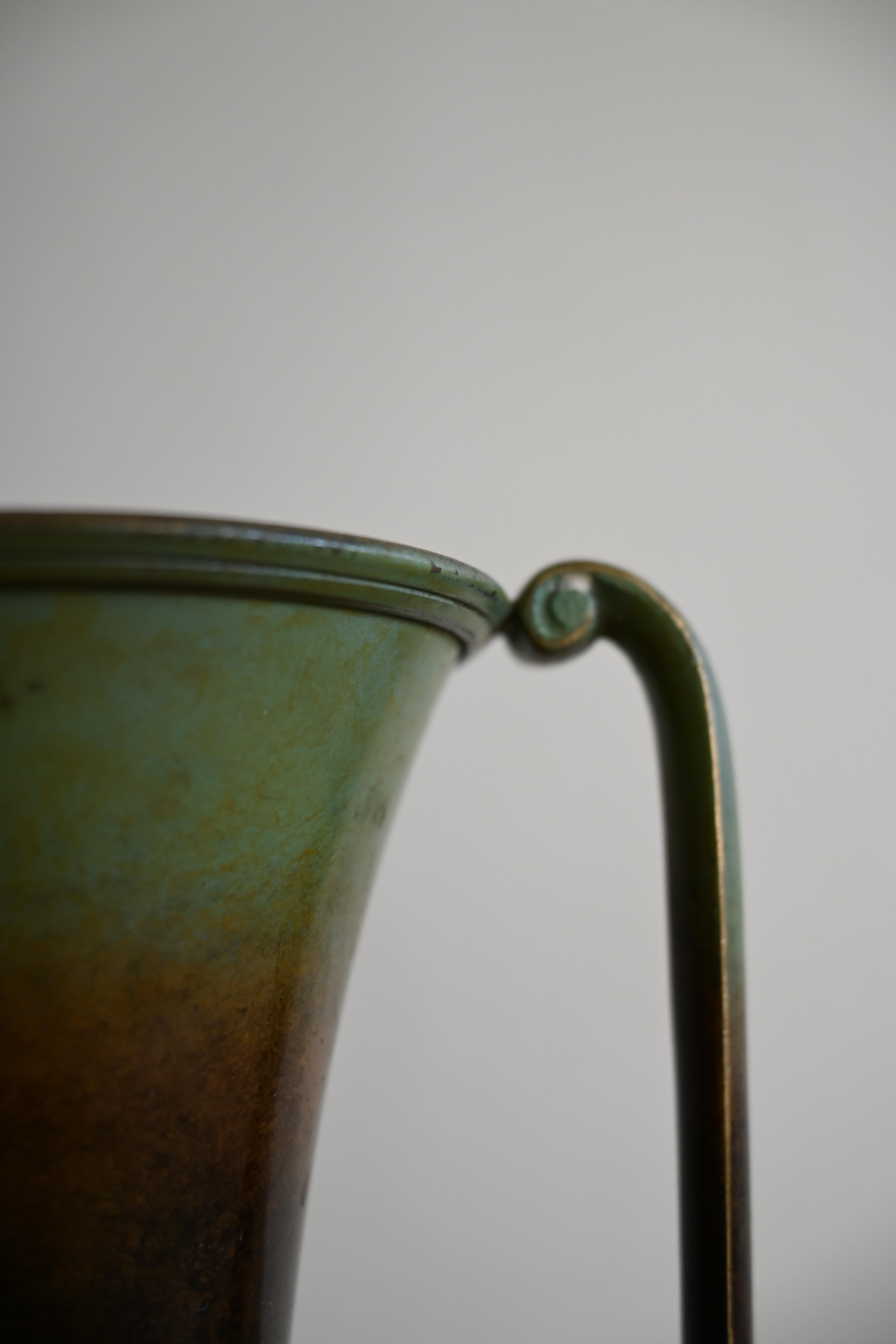 Mid-20th Century Carl-Einar Borgström Vase in Patinated Bronze for Ystad Brons 1930s For Sale
