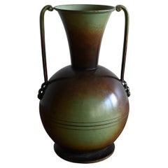 Carl-Einar Borgström Vase in Patinated Bronze for Ystad Brons 1930s