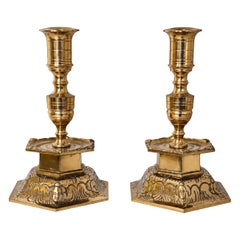 Ystad Metall Pair of Swedish Brass Candlesticks