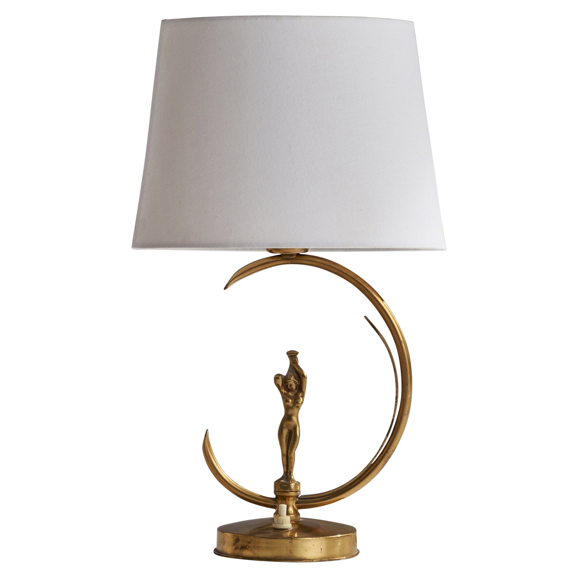 Ystad-Metall, Table Lamp, Brass, Sweden, 1940s For Sale
