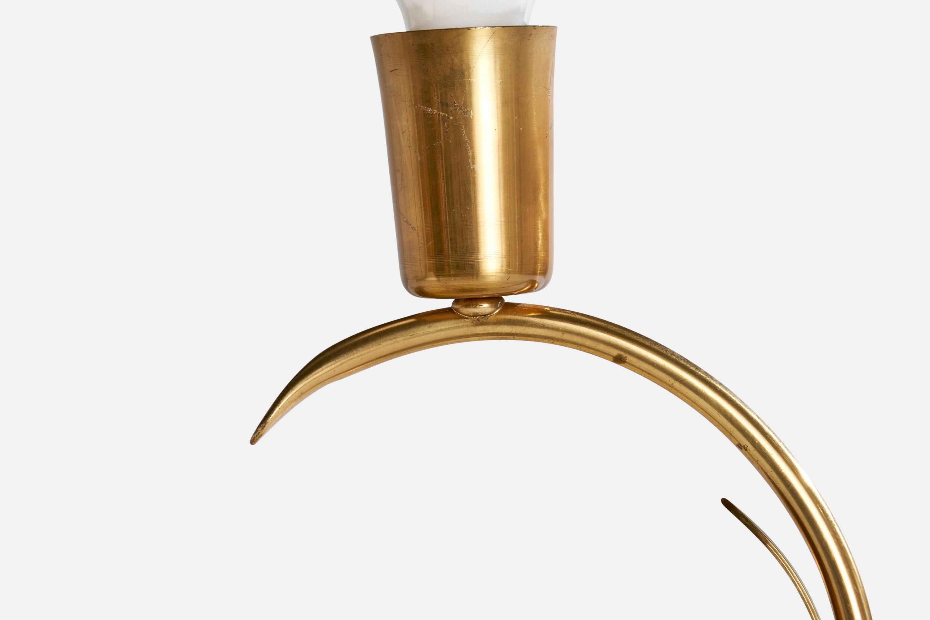 Suédois Ystad-Metall, lampe de bureau, laiton, Suède, années 1950 en vente