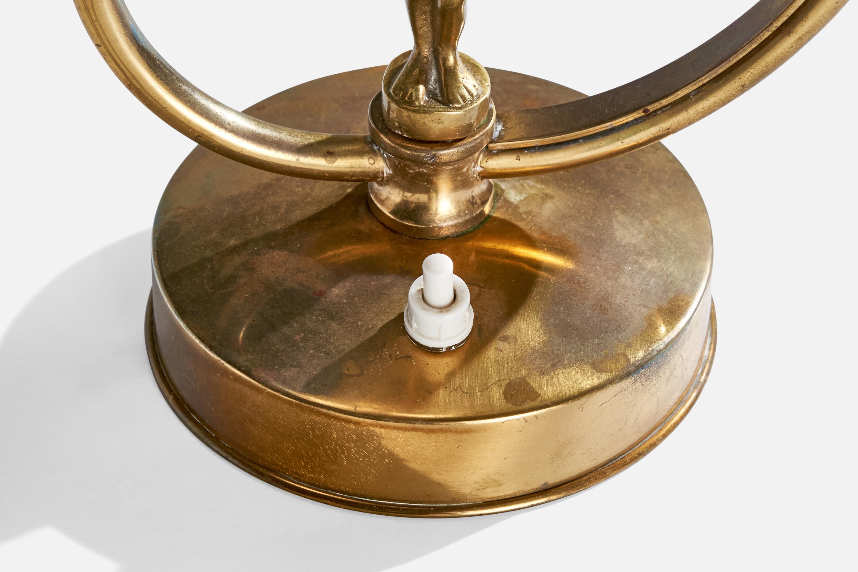Laiton Ystad-Metall, lampe de bureau, laiton, Suède, années 1950 en vente