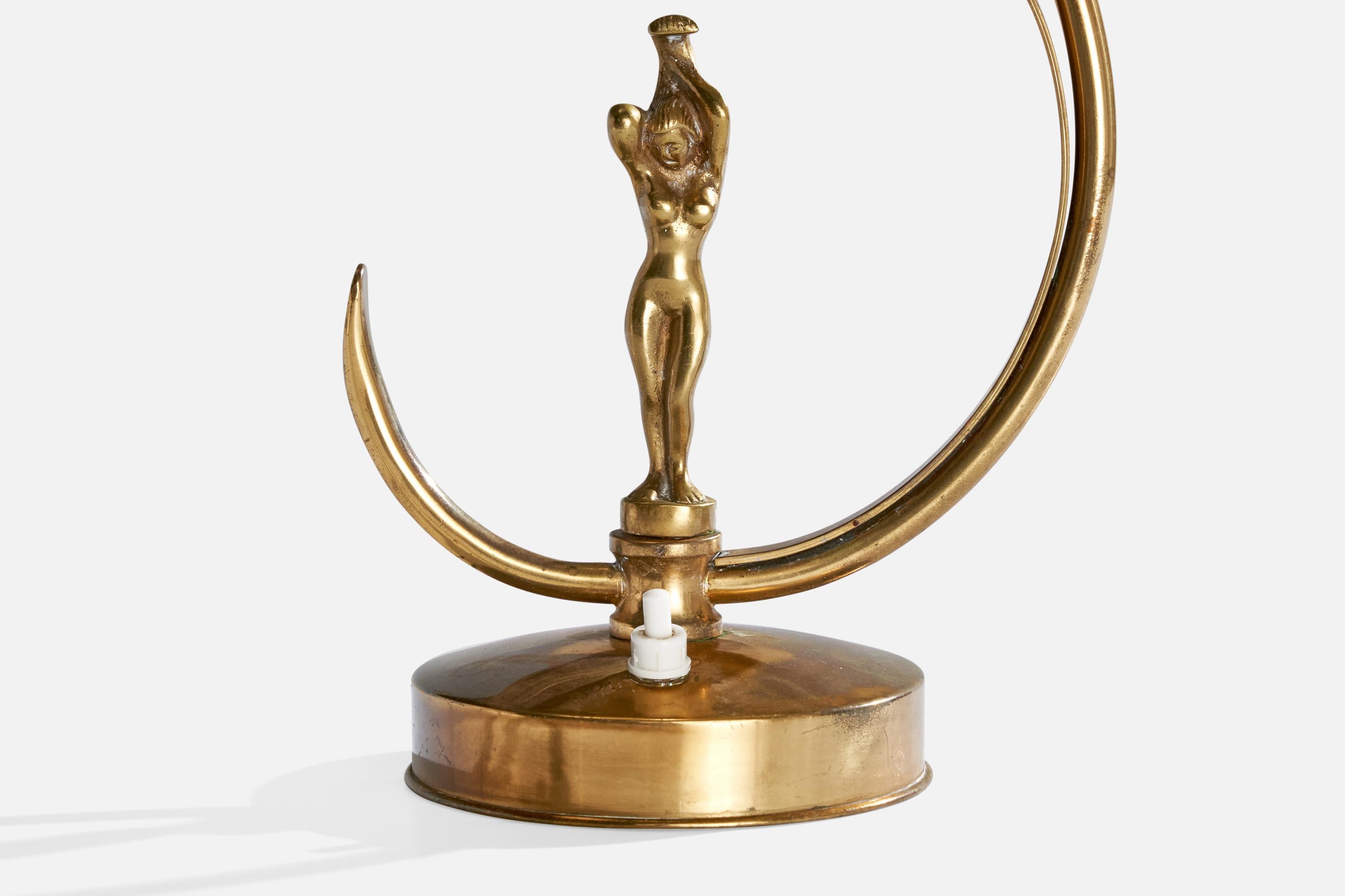 Ystad-Metall, lampe de bureau, laiton, Suède, années 1950 en vente 1