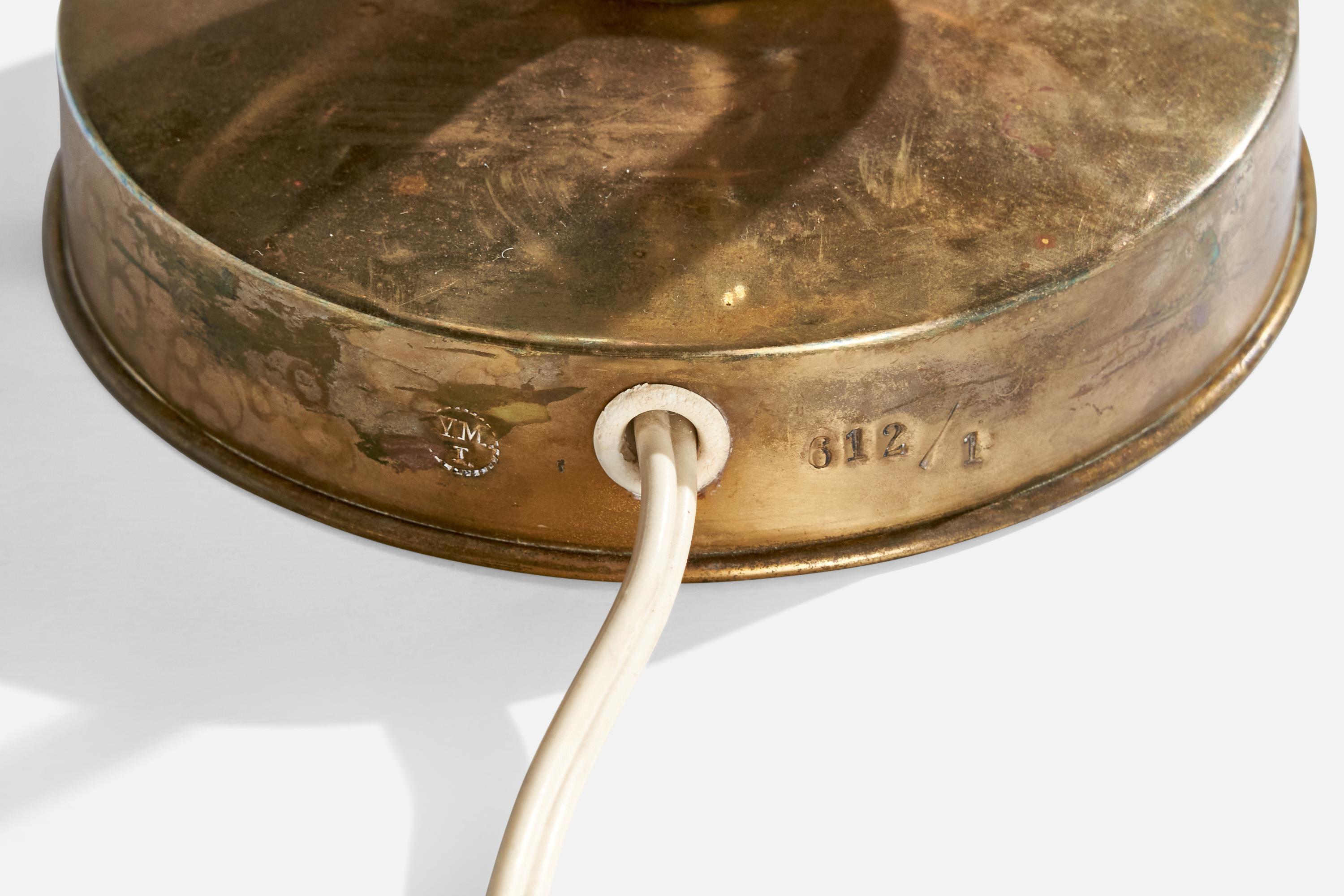 Ystad-Metall, lampe de bureau, laiton, Suède, années 1950 en vente 2