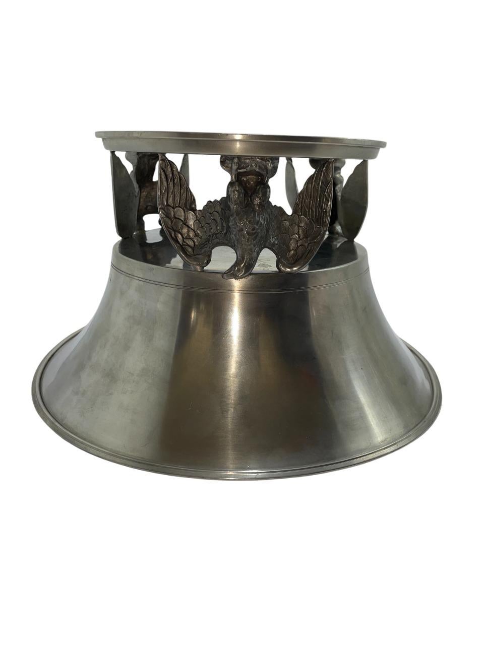 Schwedischer Tafelaufsatz aus Zinn im Art déco-Stil von Ystad Tenn, 1930er Jahre im Angebot 1