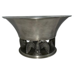 Centre de table Art Déco suédois en étain par Ystad Tenn, années 1930