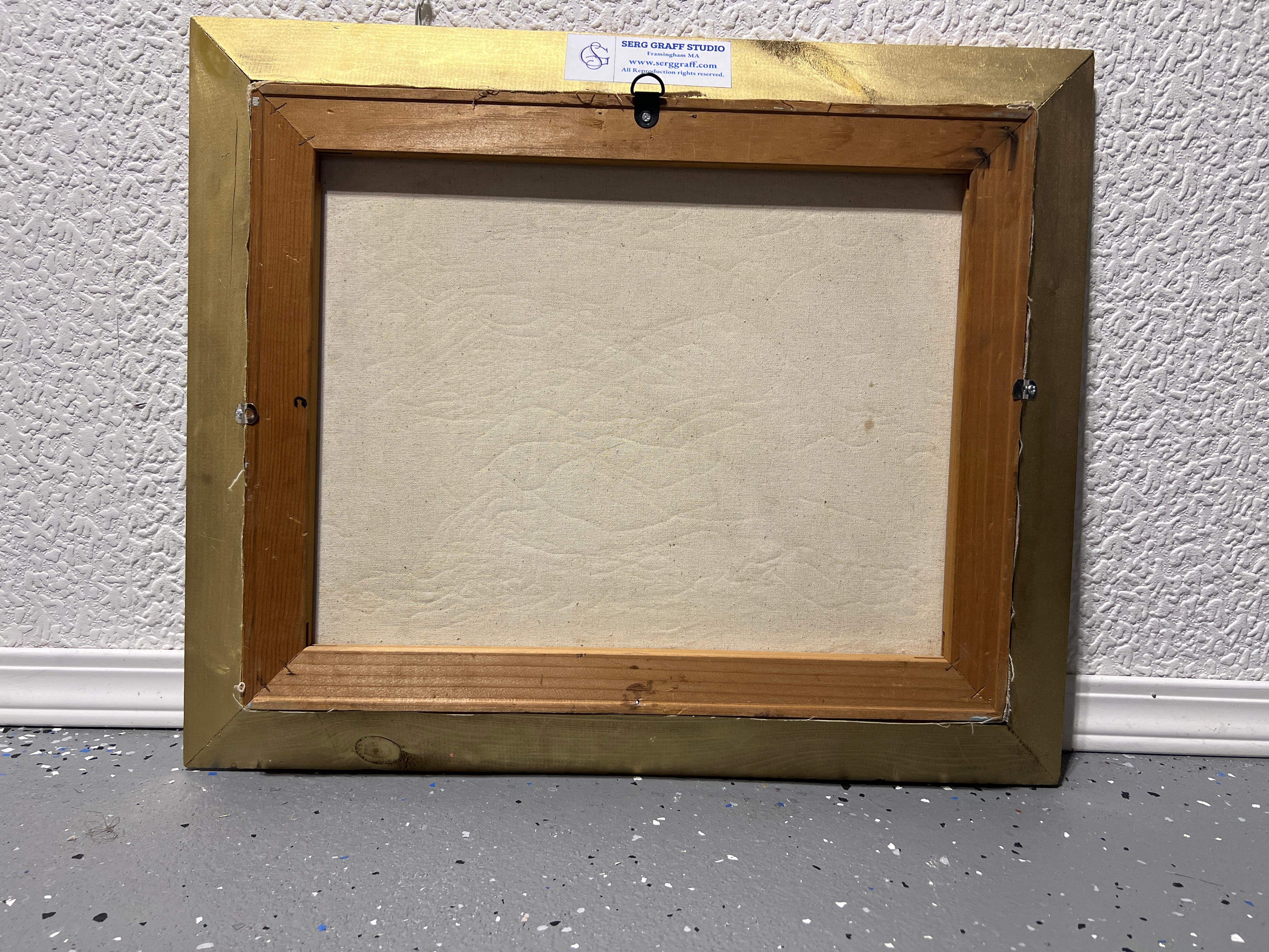 Y. Stone Pittura originale a olio su tela Paesaggio marino, nave a vela nell'oceano 5